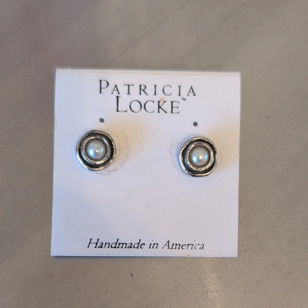 Patricia Locke Silver and Pearl Earrings - Picture 1 of 3